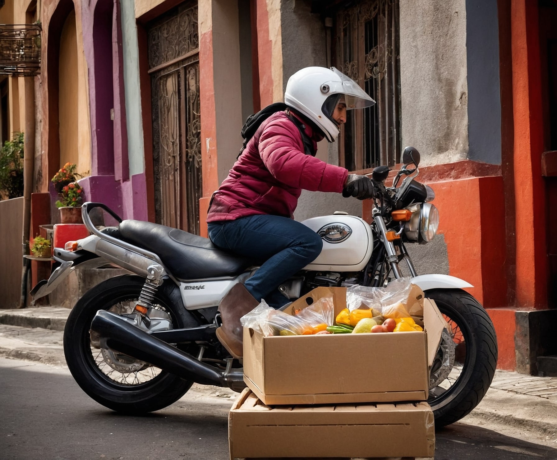 Servicio de entrega rápida de comida a domicilio.